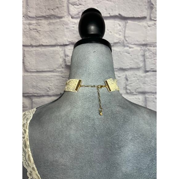 Handmade Upcycled Butterfly Pendant and Lace Choker Necklace - Picture 3 of 6